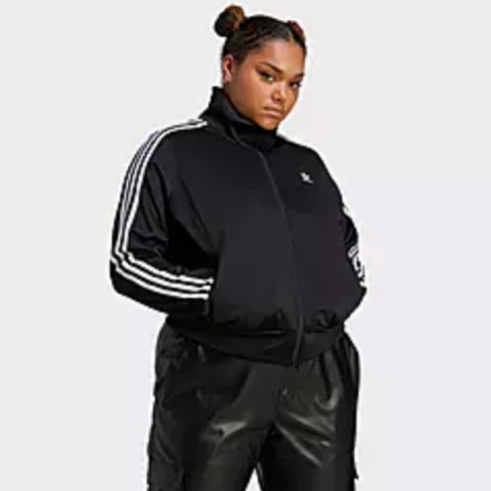 Adidas Originals Black Track Jacket Women’s Small – White Stripes, Zip Front